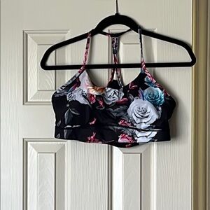 ZYIA Floral Sports Bra - Black and Multicolor